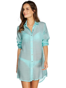 Shantung Solid-Color Shirt w/ Long Sleeves
