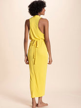 Load image into Gallery viewer, Solid-Color Midi Dress Tied at the Waist