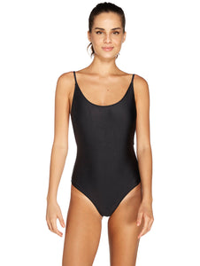 Solid-Color One-Piece with Thin Straps