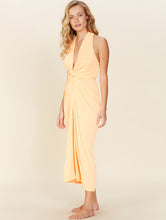 Load image into Gallery viewer, Solid-color Midi Dress Tied at the Waist