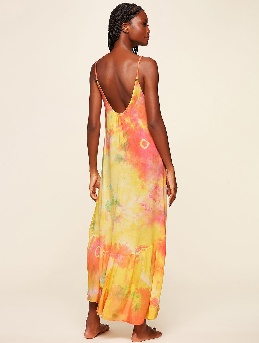 Printed Summer Tie Dye Midi Dress