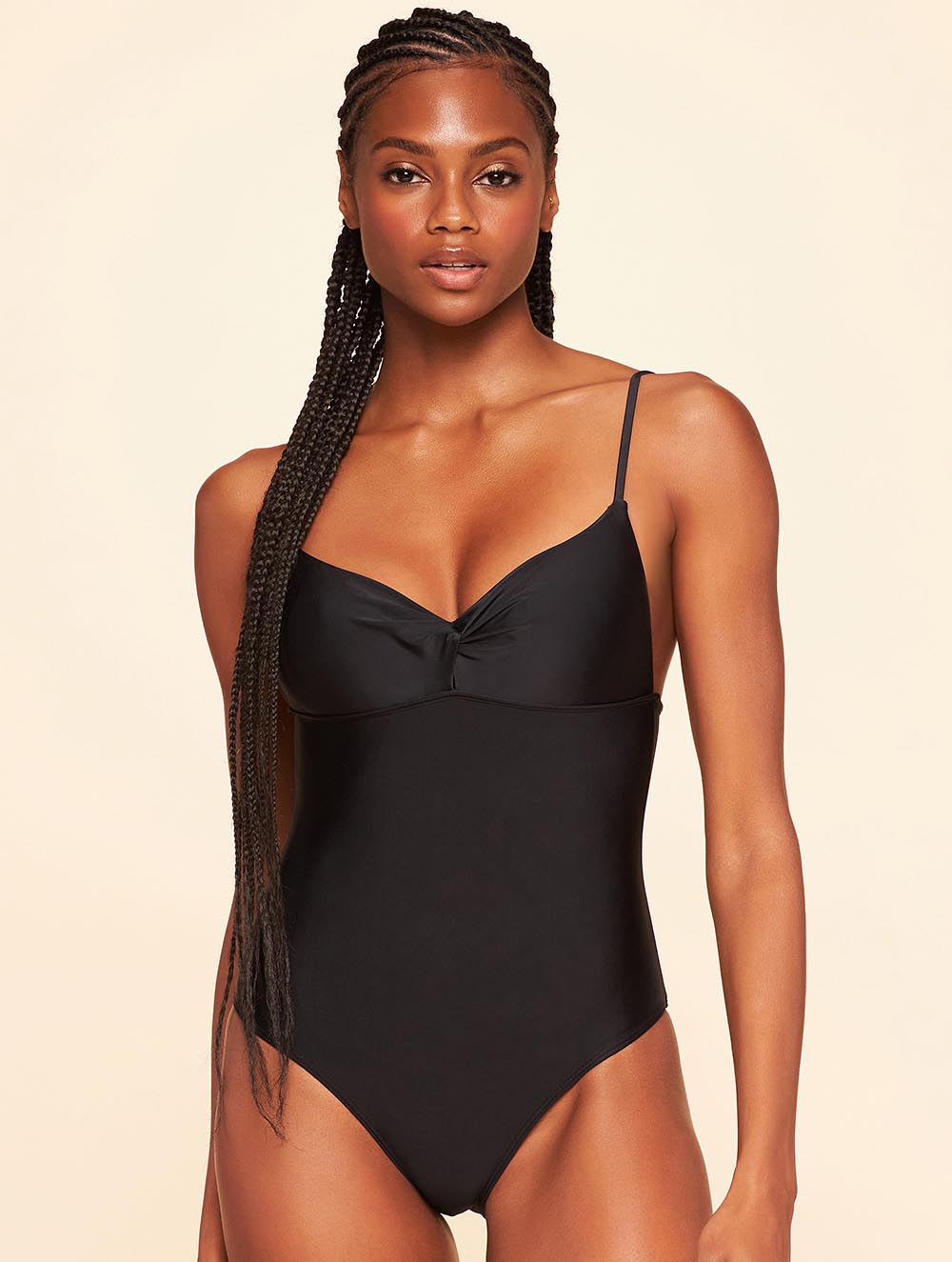 Solid-Color Demi Cup One-Piece