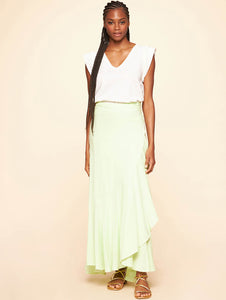Solid-Color Linen Long Skirt