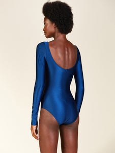 Solid-Color Long Sleeve One-piece
