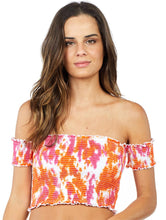Load image into Gallery viewer, Tie Dye Lastex Strapless Cropped