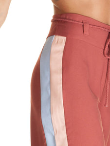 Cutout Solid-Color Pantacourt Pants