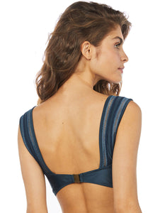 Solid-color Interlaced Top with Wide Straps