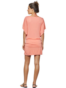Solid-Color Short Overlap Dress