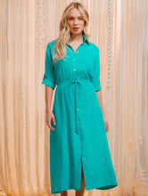 Load image into Gallery viewer, Linen Solid-Colors Midi Dress