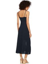 Load image into Gallery viewer, Solid-Color Linen Midi Dress
